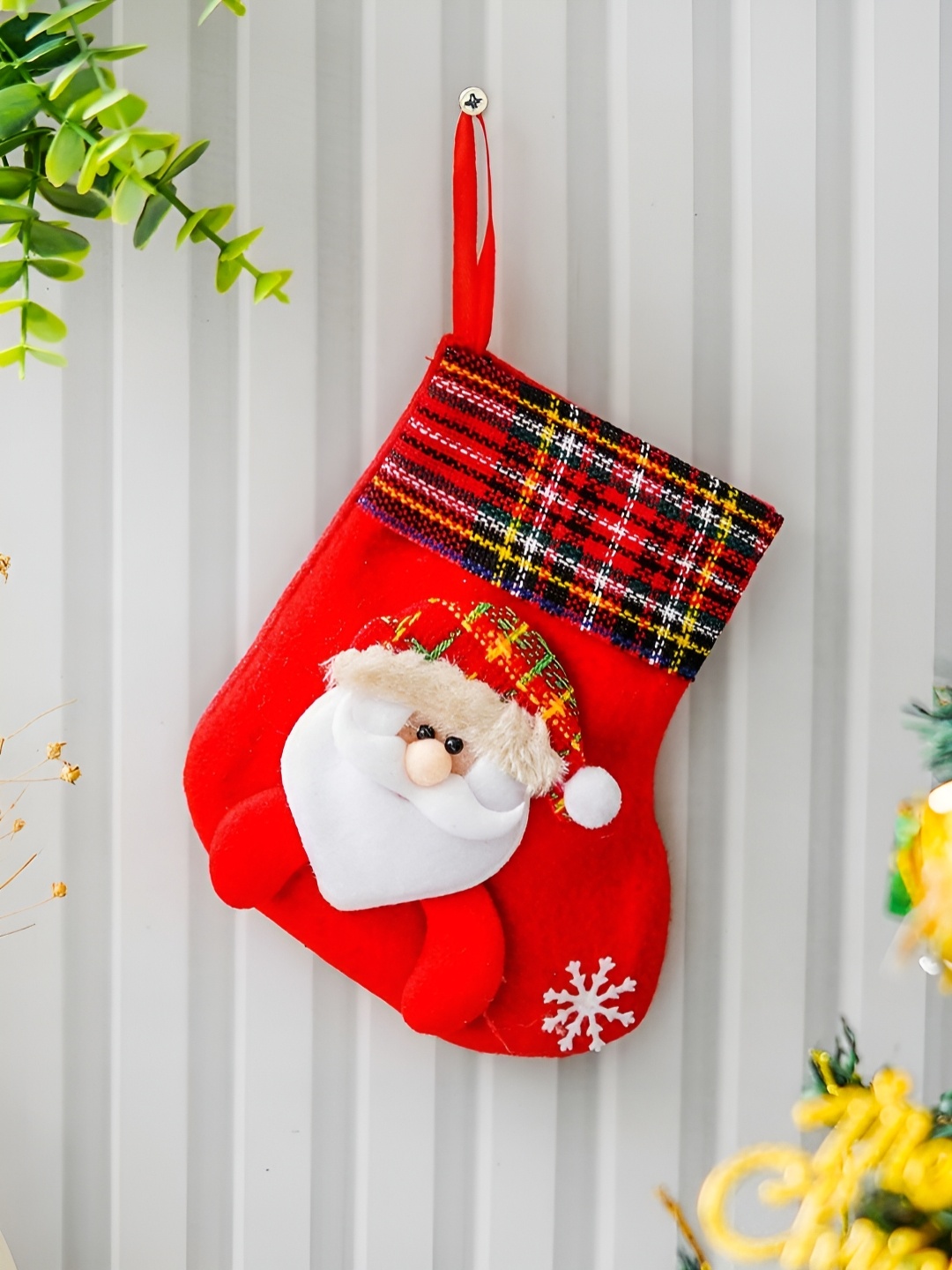 

eCraftIndia Red & White Printed Christmas Socks