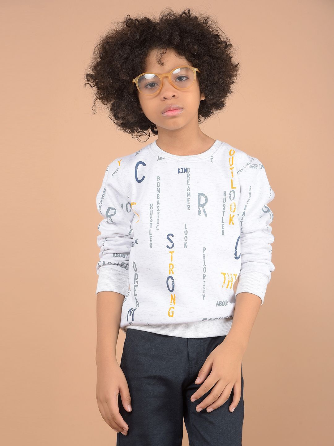 

Crimsoune Club Boys Printed Sweatshirt, White