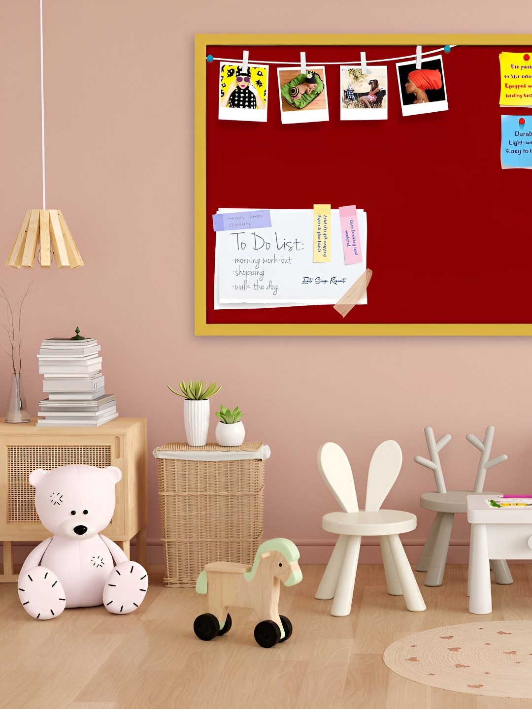 

ArtzFolio Wooden Notice Pin Board, Red