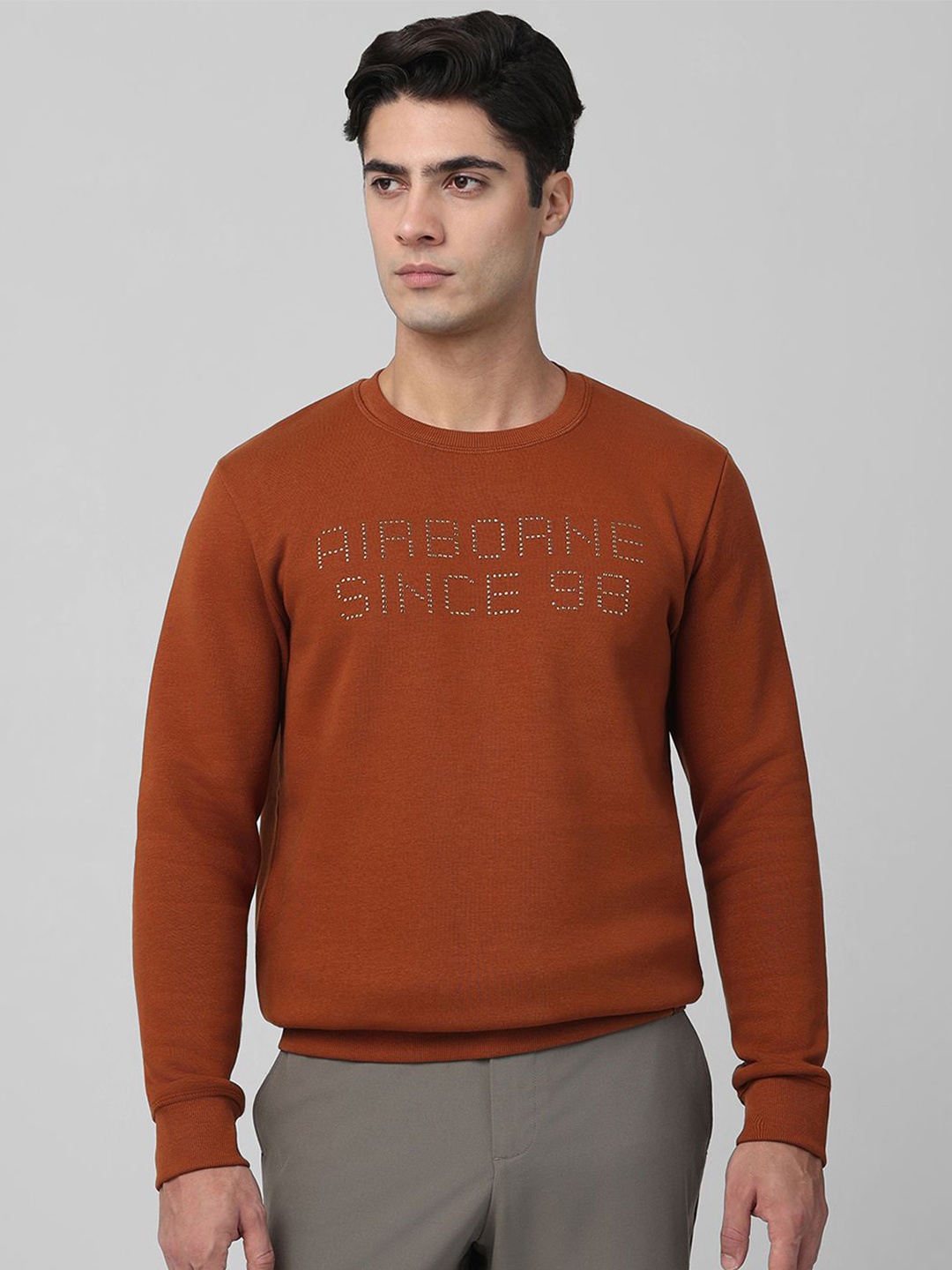 

Mufti Men Typography Printed Sweatshirt, Brown
