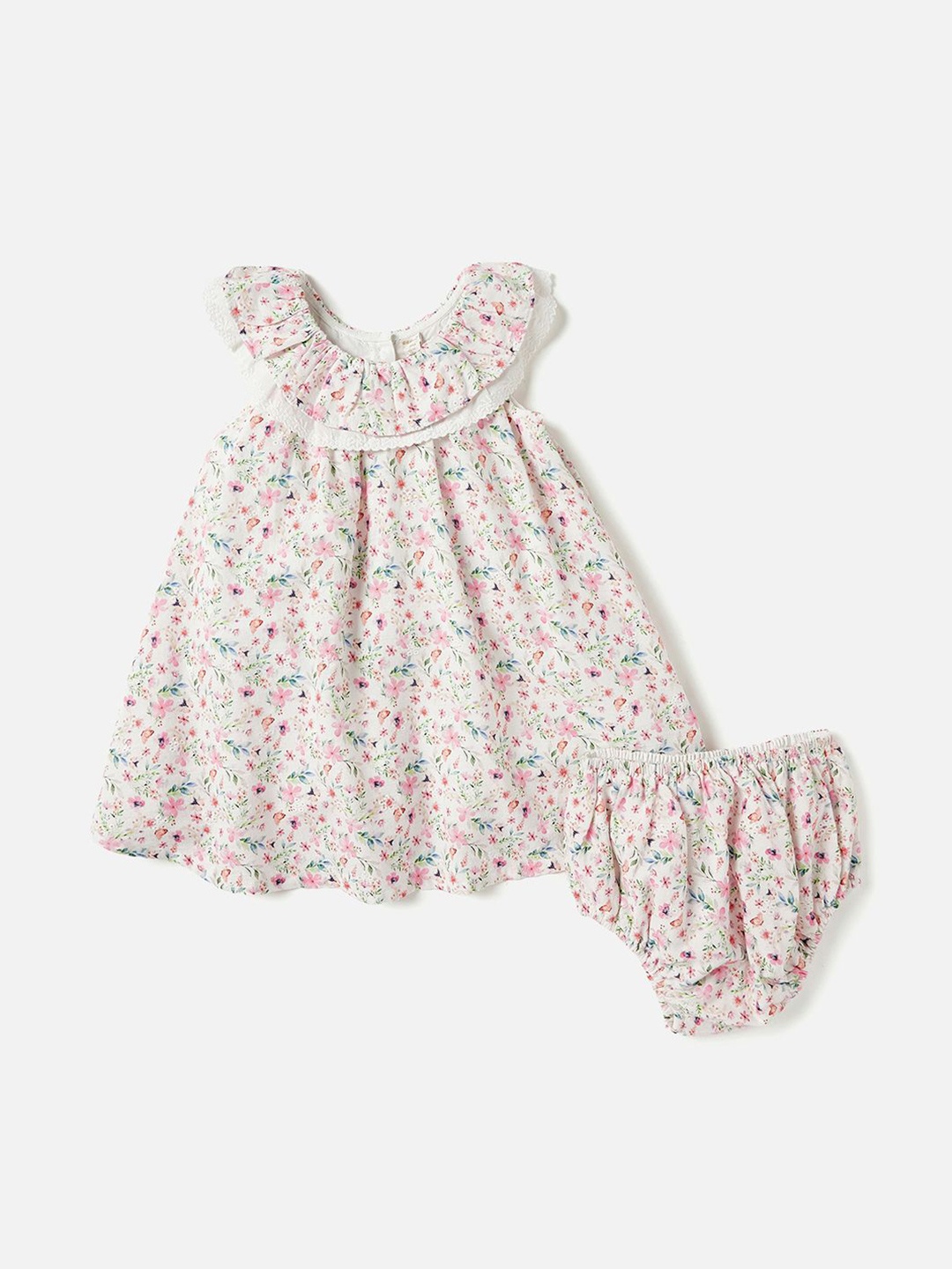 

Giggles by Babyshop Girls Floral Printed A-Line Dress With Bloomer, Pink