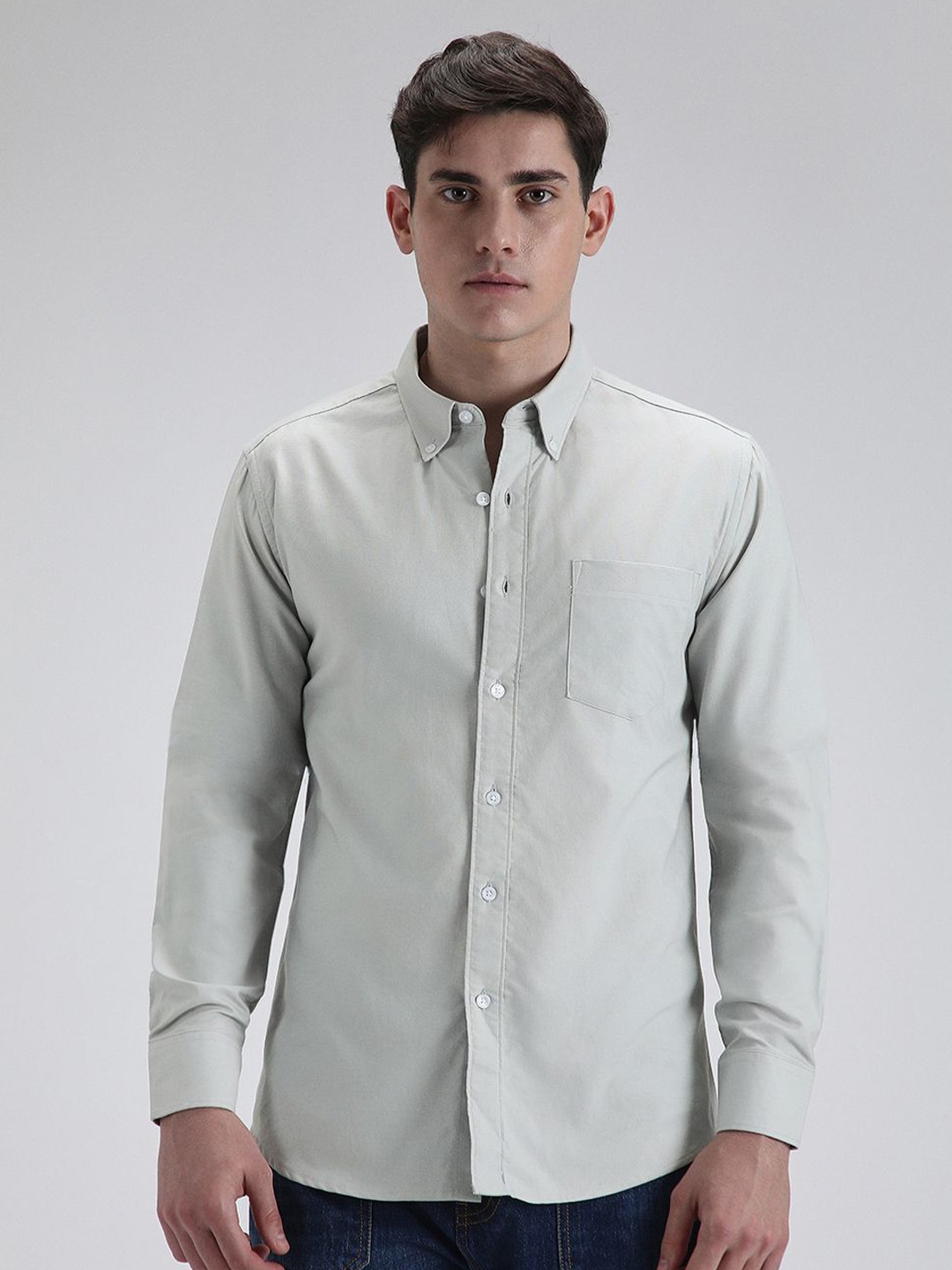 

Banana Club Men Classic Slim Fit Casual Cotton Shirt, Grey