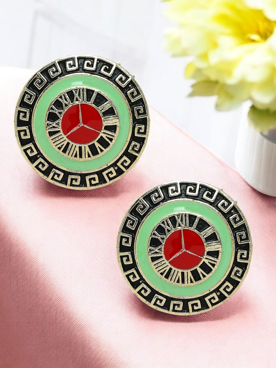 

Anouk Circular Studs Earrings, Green