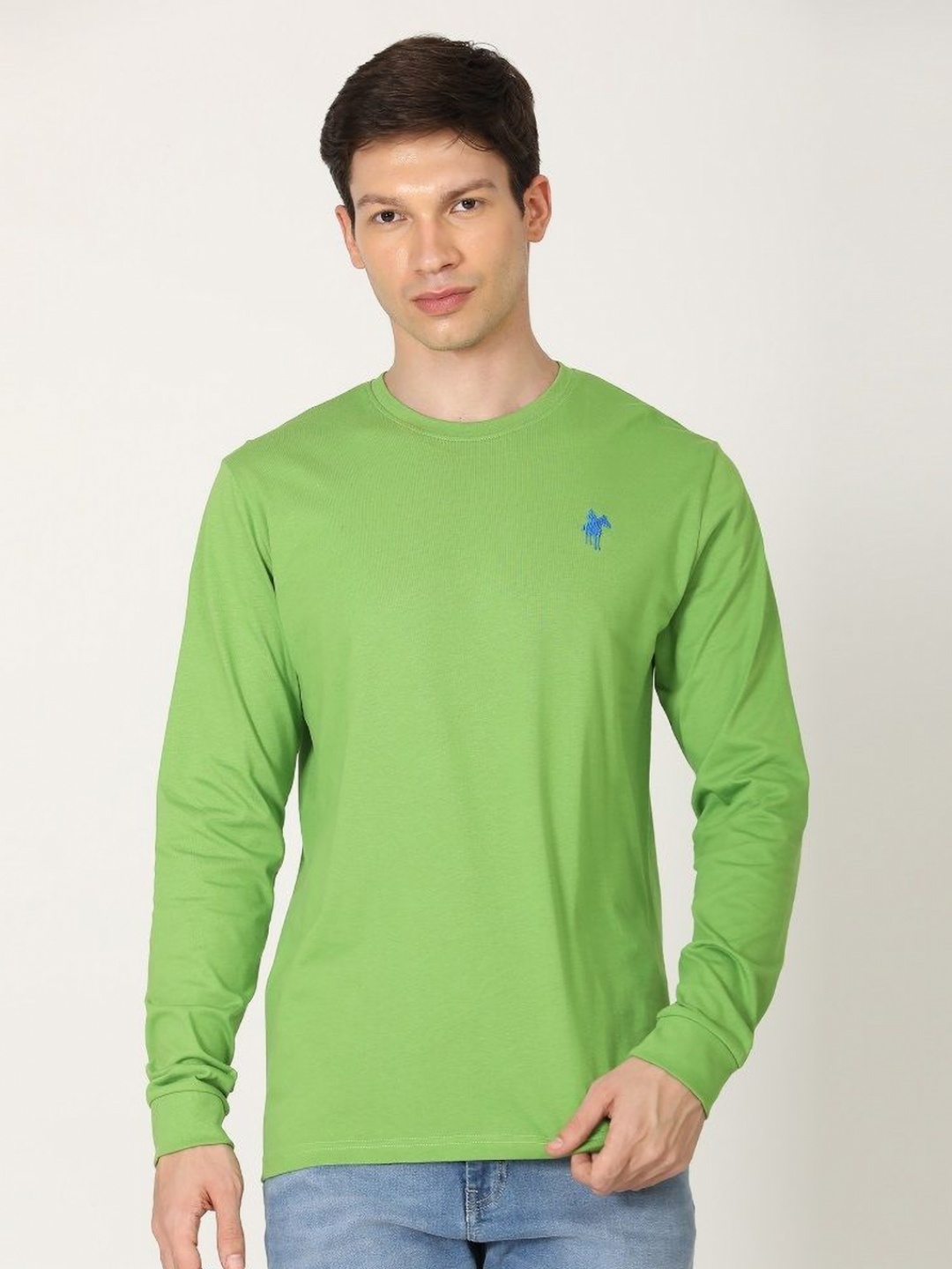 

Masculino Latino Men Polka Dot Extended Sleeves T-shirt, Green