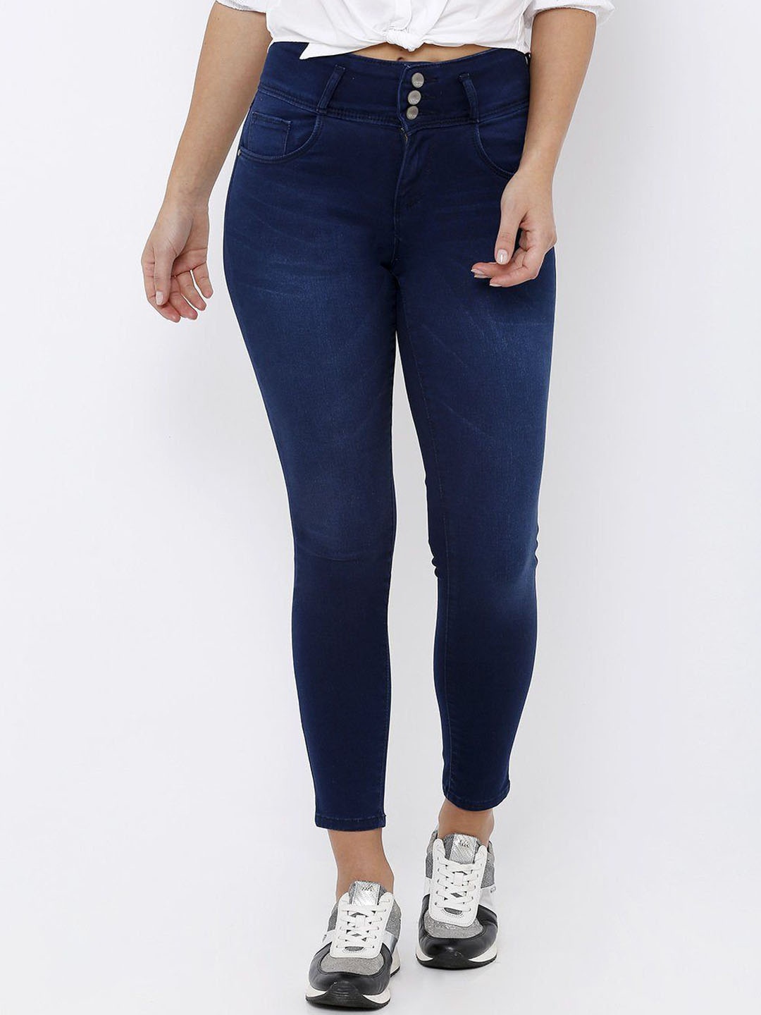 

Kraus Jeans Women Skinny Fit High-Rise Light Fade Jeans, Blue