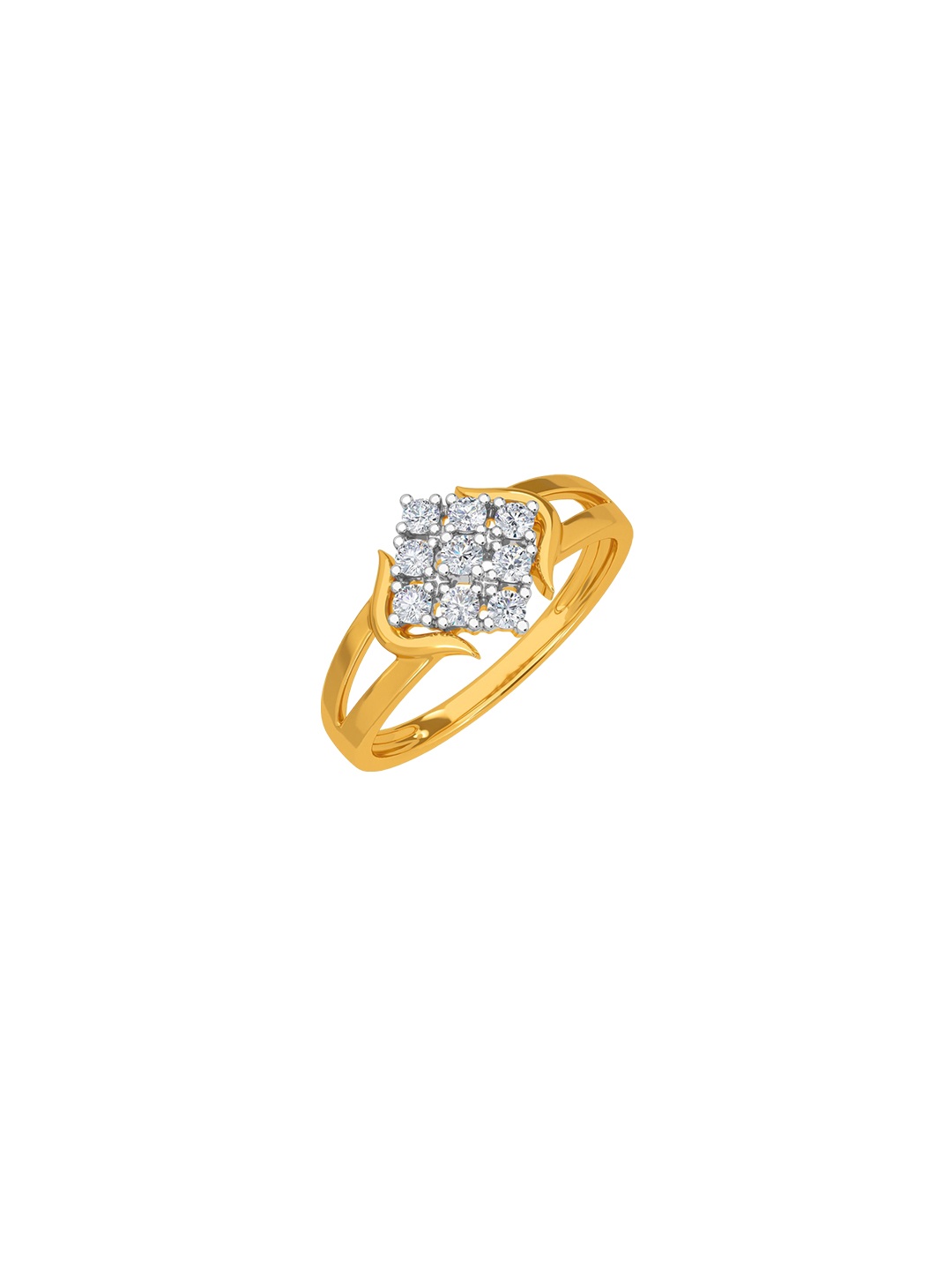 

KISNA DIAMOND AND GOLD JEWELLERY Women 18Kt Diamond Studded Finger Ring 0.18 ct