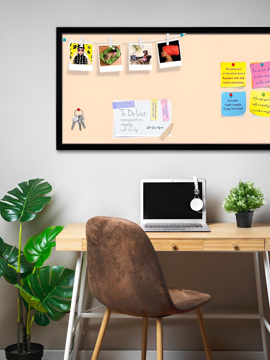 

ArtzFolio Wooden Notice Pin Board, Brown