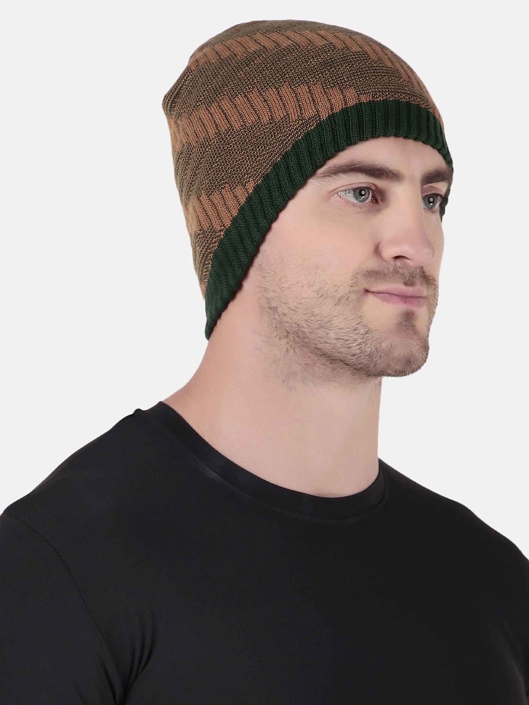 

WILD WEST Men Woollen Beanie, Brown