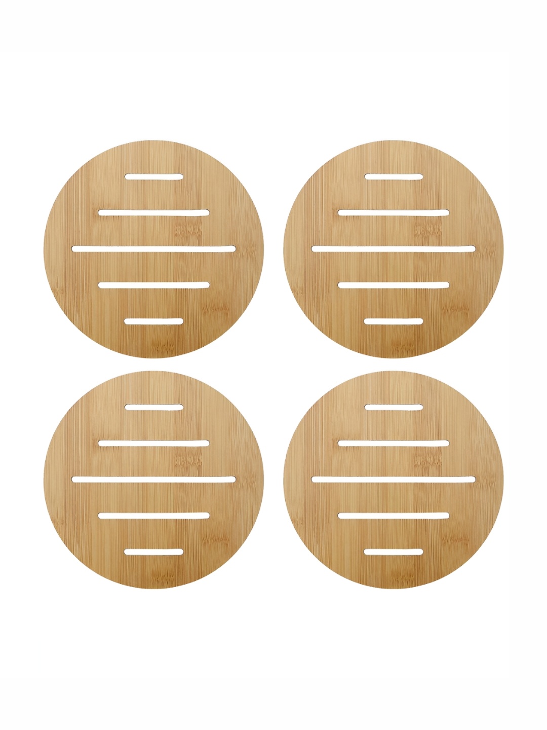 

HOKIPO Brown 4 Pieces Bamboo Heat Resistant Pan Pot Coasters
