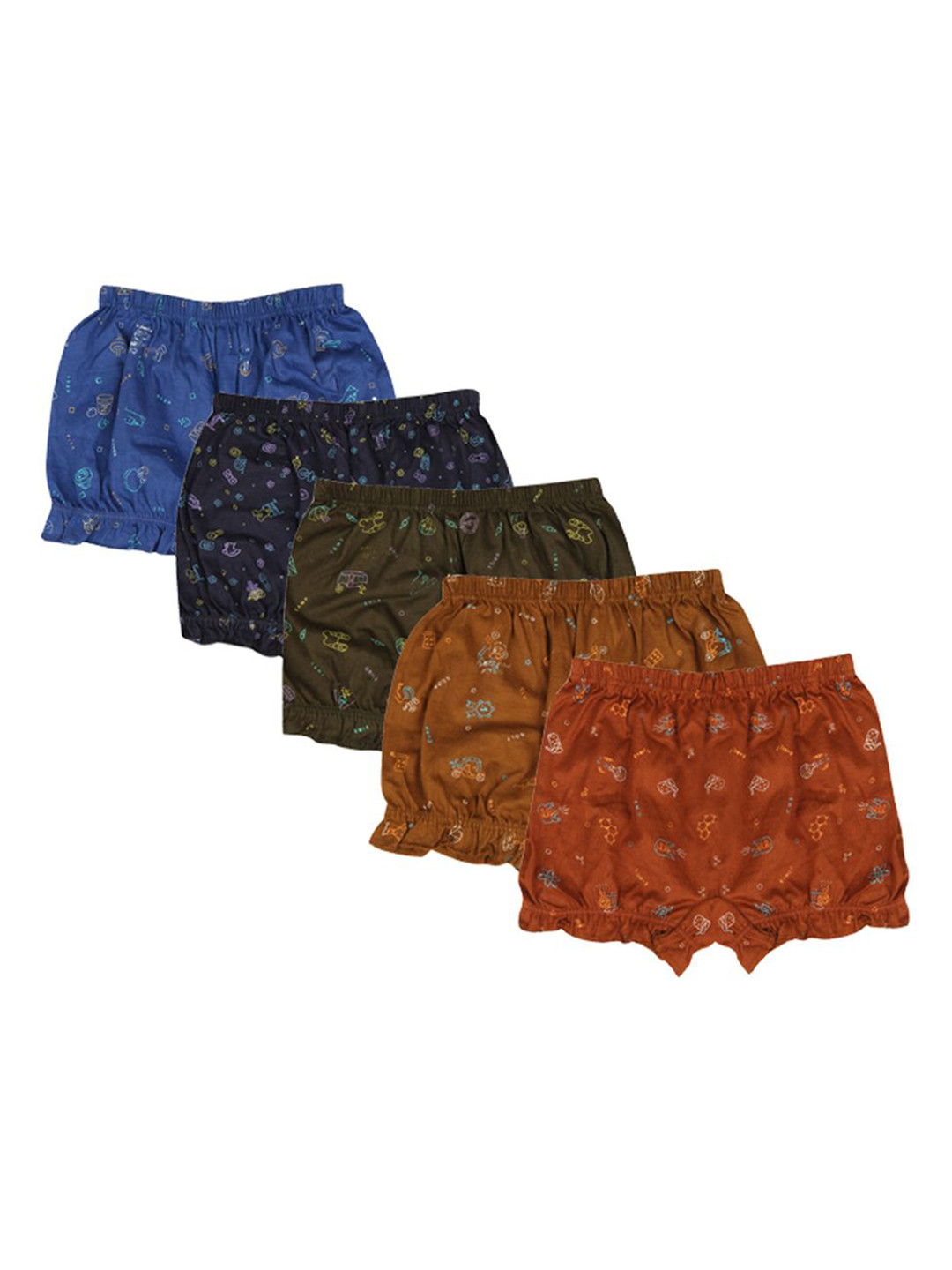 

YELLOWDELIGHT Pack Of 5 Printed Mid-Rise Bloomer Briefs YD 684 Ramvi (w) Bloomer XS-5p, Brown