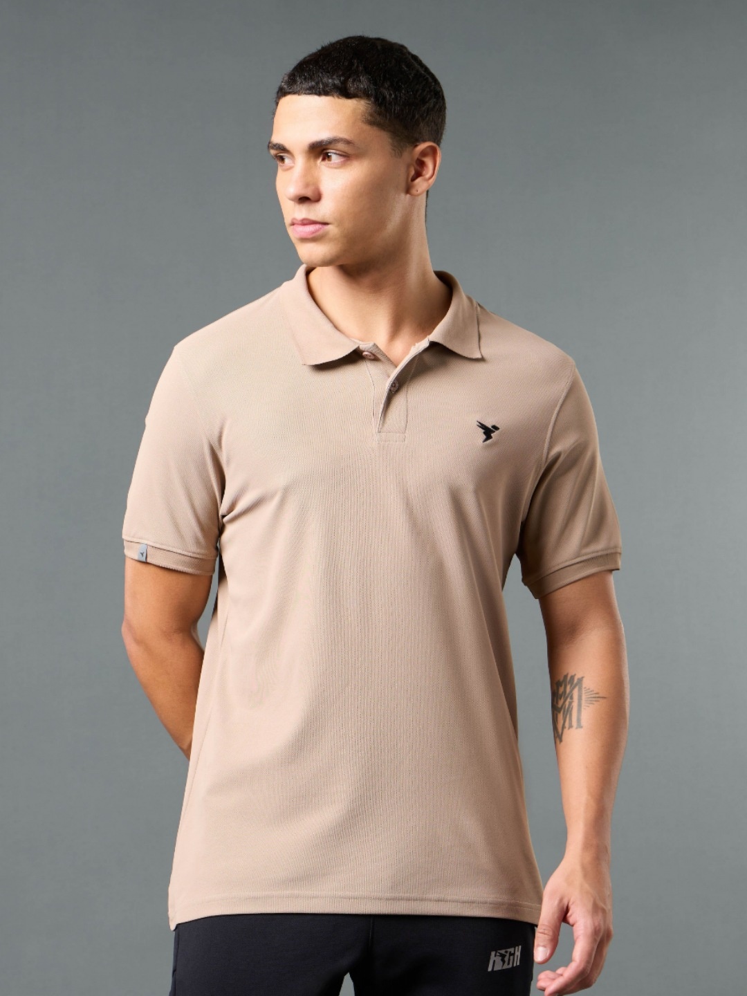 

Technosport Men Polo Collar Anti Static Slim Fit T-shirt, Brown
