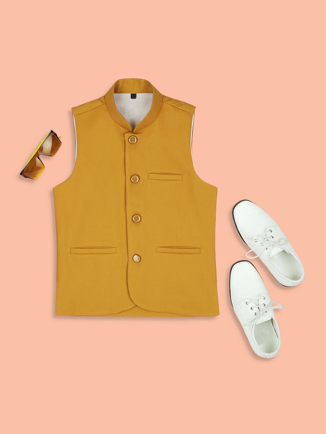 

Sangria Boys Sleeveless Nehru Jackets, Orange