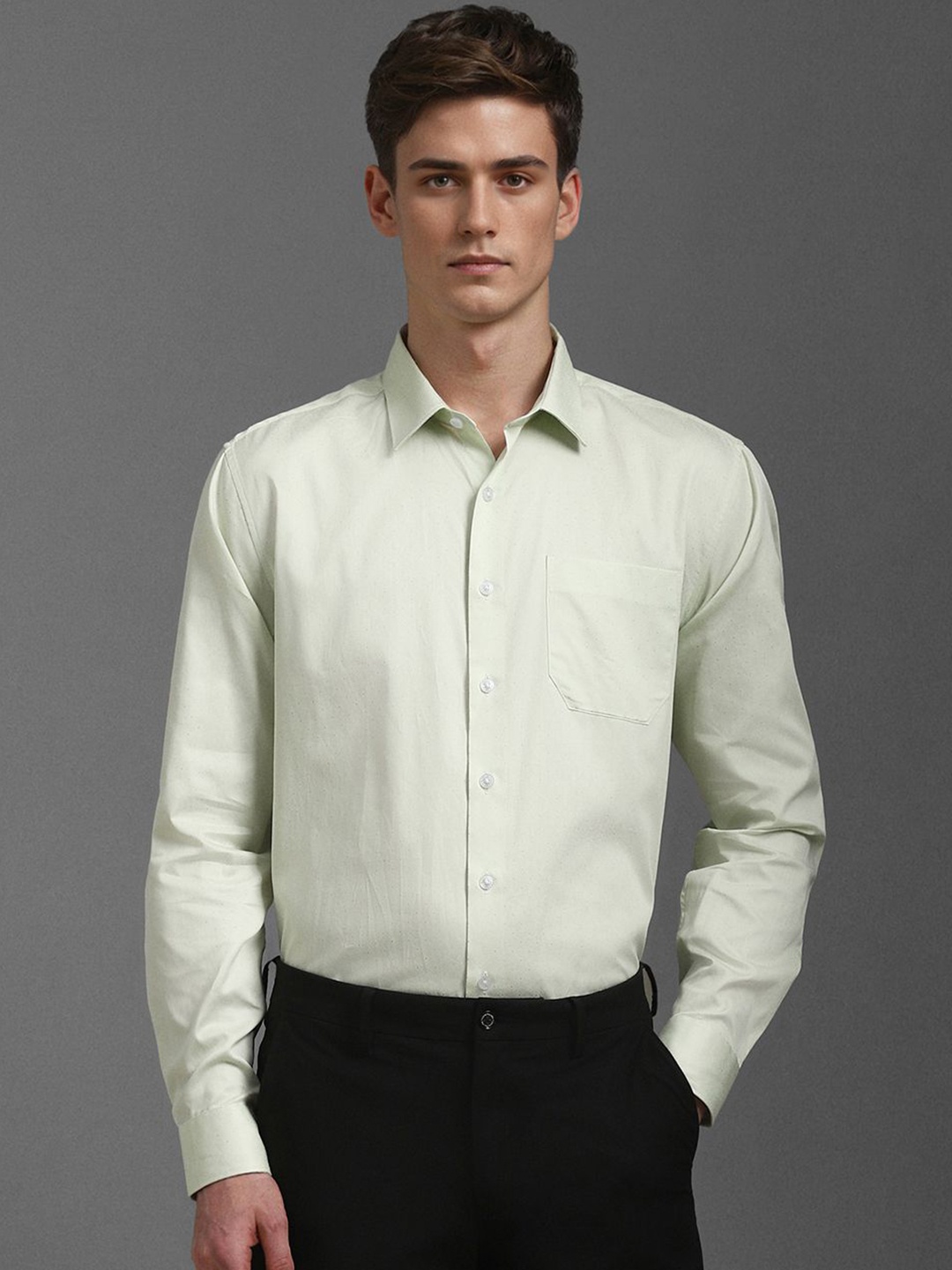 

Louis Philippe Men Slim Fit Formal Shirt, Green