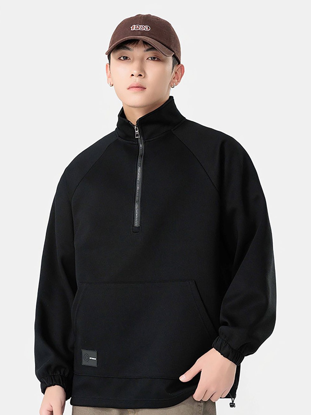 

StyleCast x Revolte Men Mock Collar Sweatshirt, Black