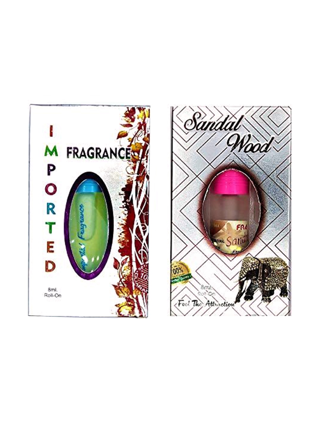 

RAVIOUR LIFESTYLE Set Of 2 Imported & Sandal Wood Alcohol Free Attar- 8 ml Each, Transparent