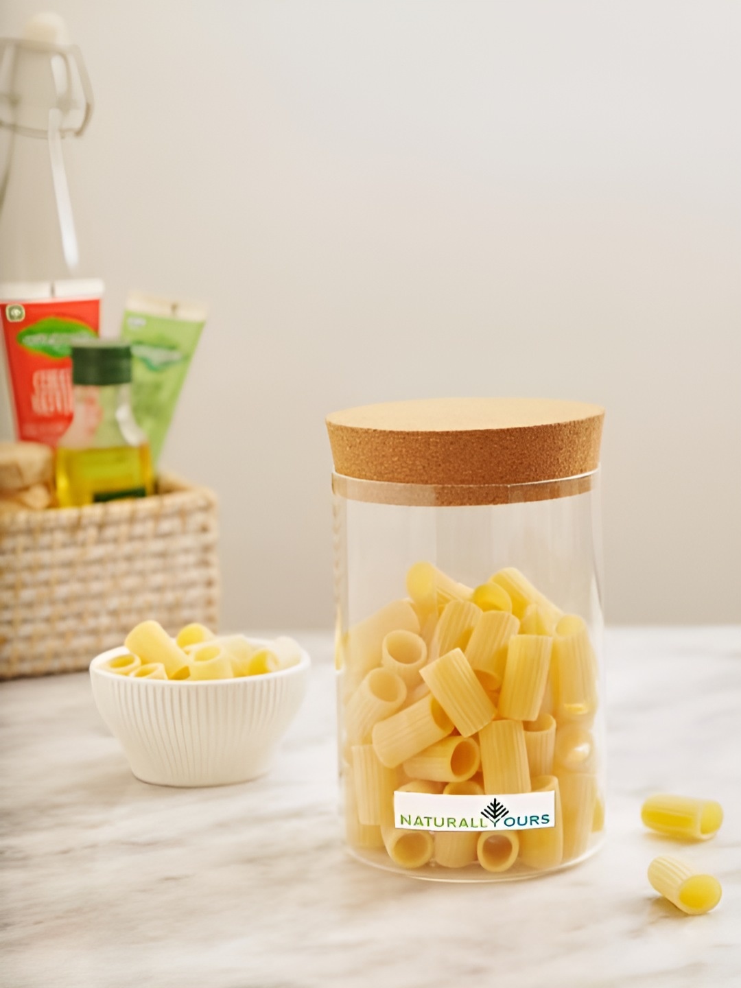 

Naturall Yours Transparent Glass Jar With Cork Lid, Brown