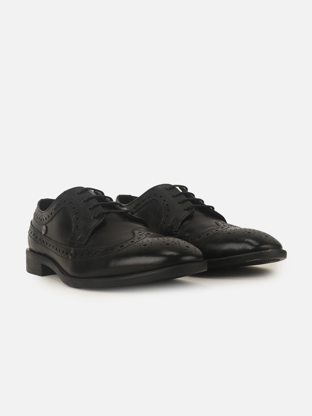 

Carlton London Men Leather Formal Brogues, Black