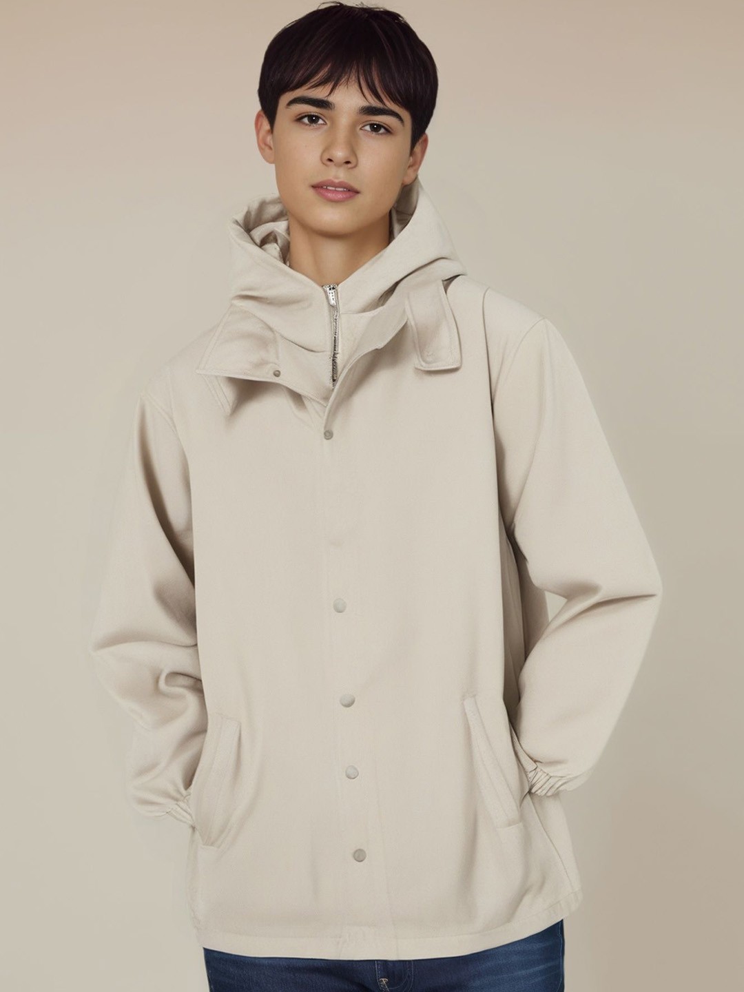 

StyleCast x Revolte Men Open Front Jacket, Beige