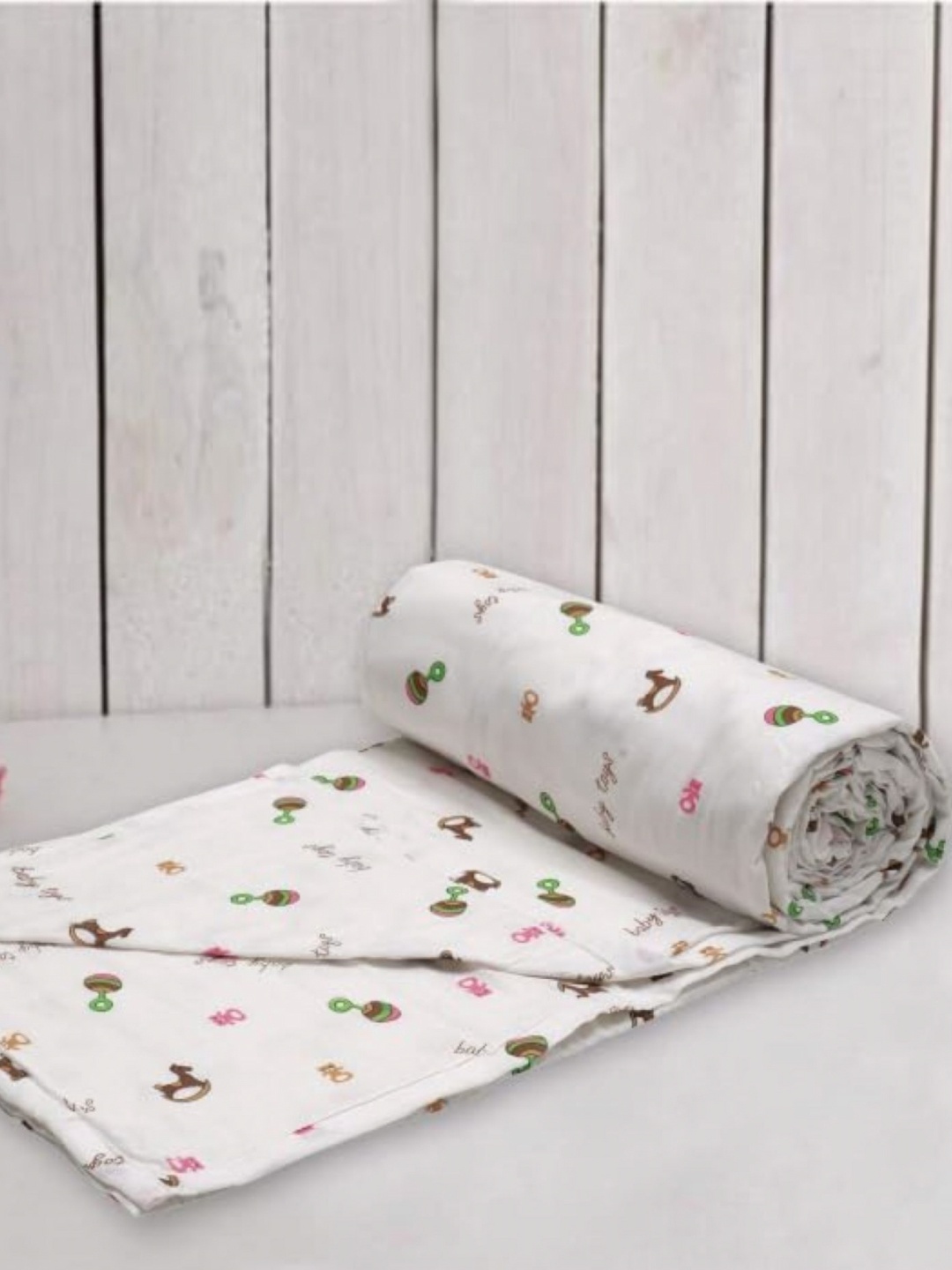 

Trance Home Linen White & Green Floral 150 GSM Single Bed Dohar