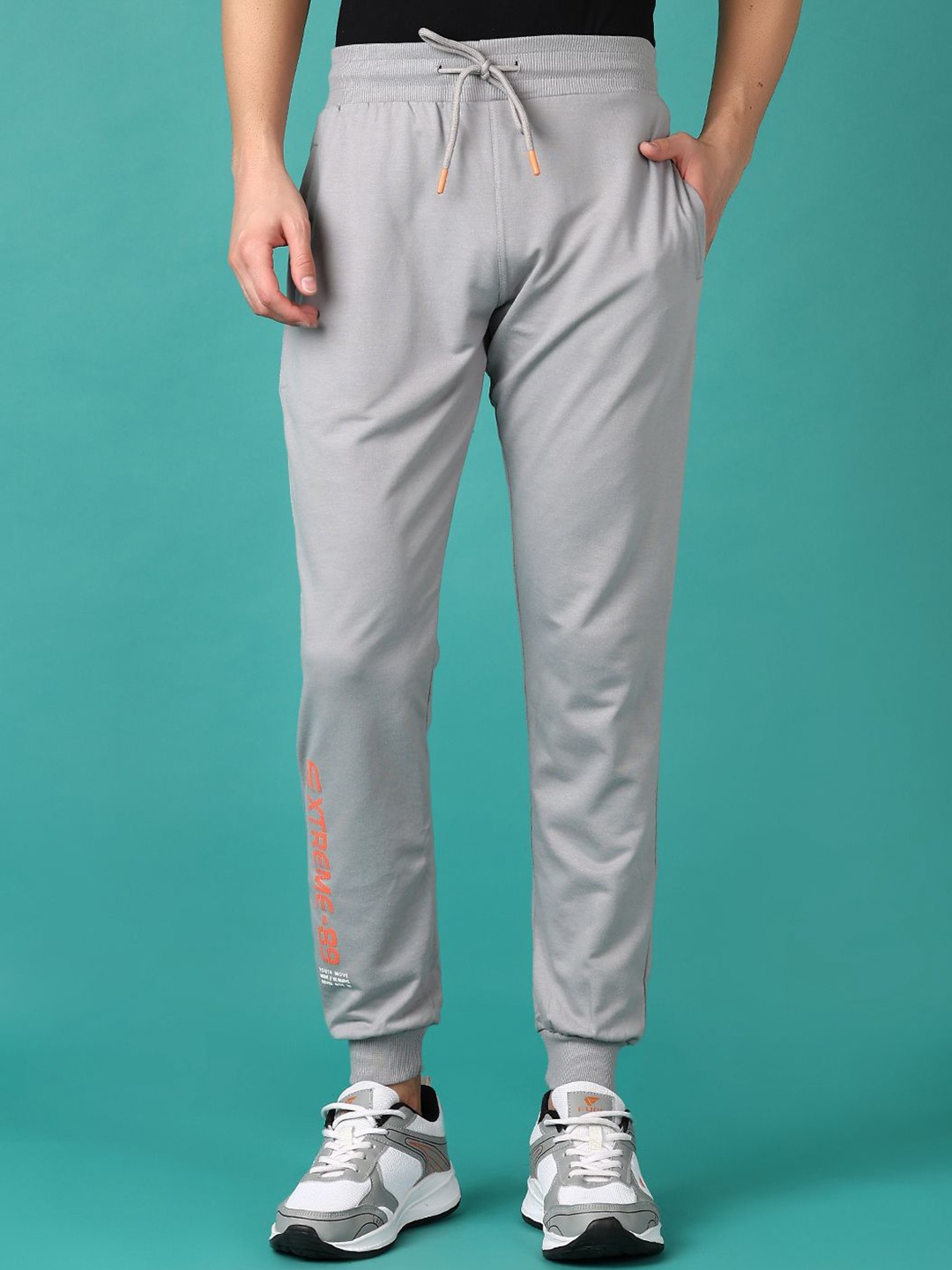 

V-Mart Men Mid Rise Cotton Joggers, Grey