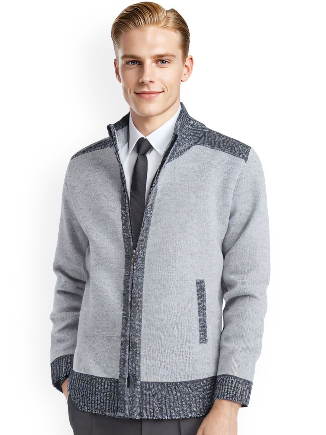 

StyleCast x Revolte Men Lightweight Open Front Jacket, Grey
