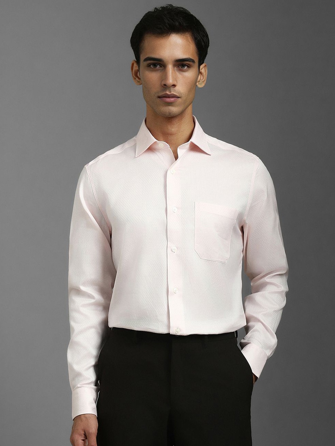 

Louis Philippe Men Classic Formal Shirt, Peach