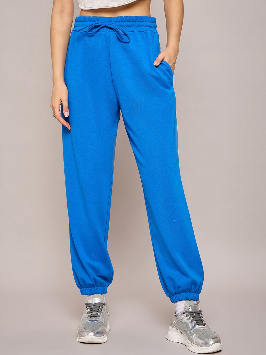 

SASSAFRAS BASICS Women Relaxed Fit Casual Joggers, Blue