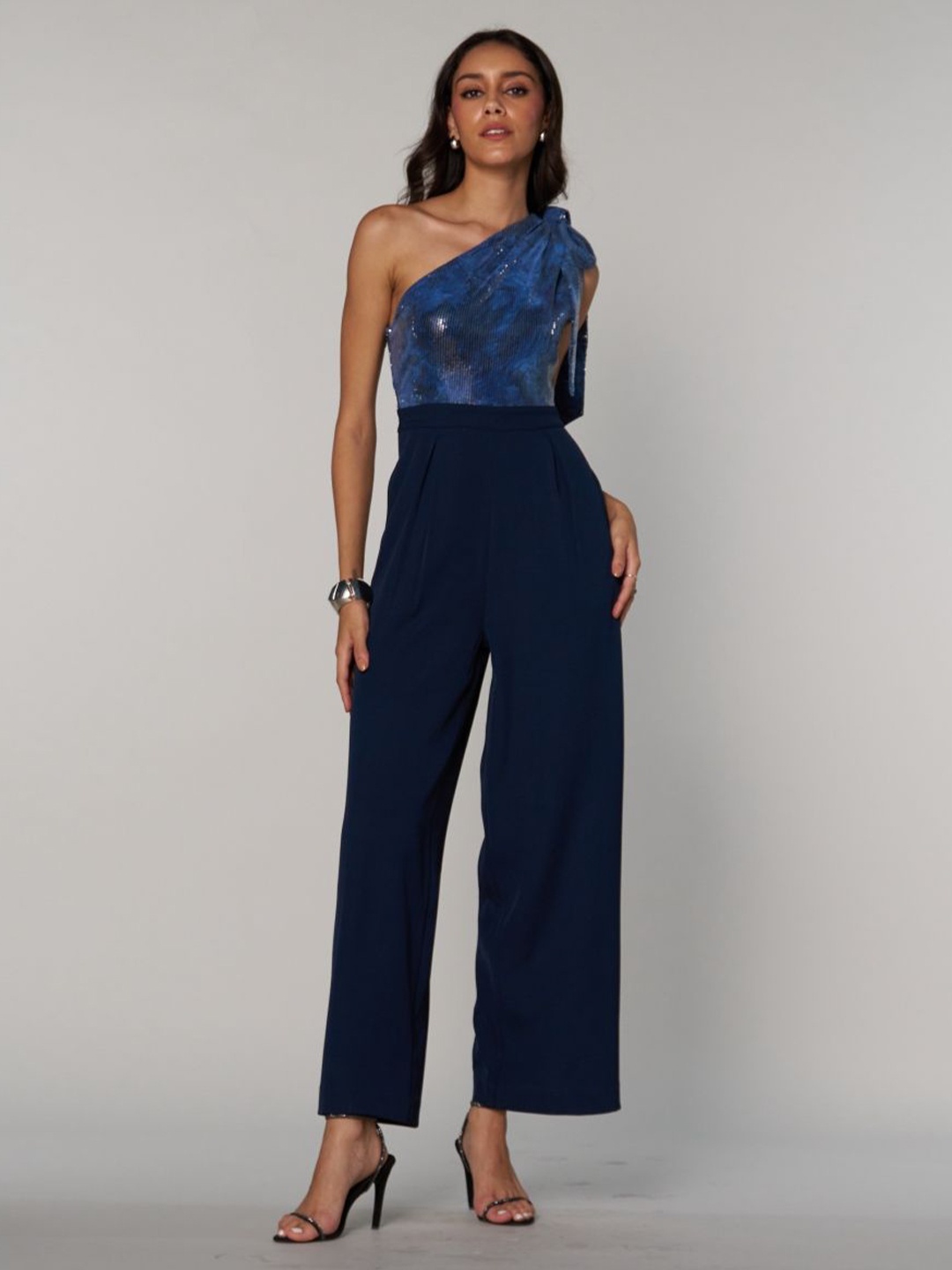 

Style Island Women Self Design Basic Jumpsuit, Blue