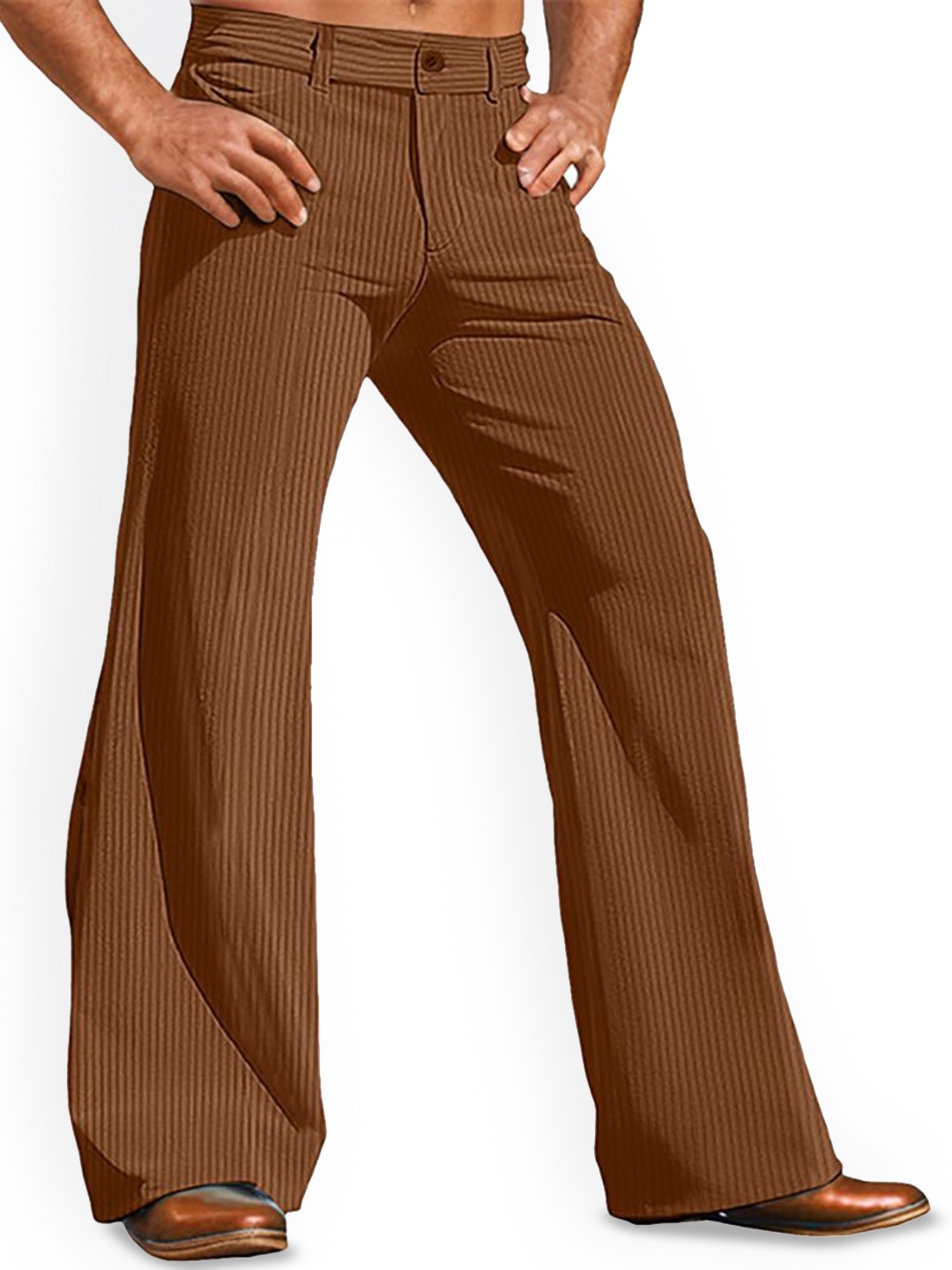 

StyleCast x Revolte Men Bootcut Trousers Trousers, Brown