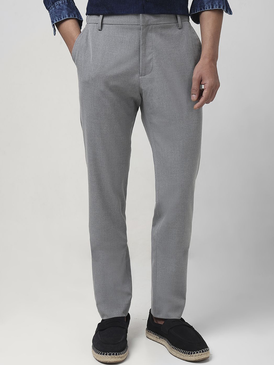 

Mufti Men Slim Fit Formal Trousers, Grey