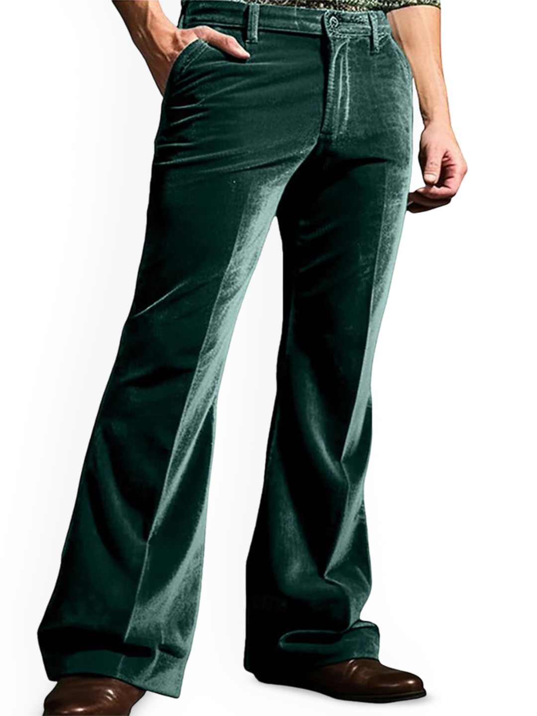 

StyleCast x Revolte Men Easy Wash Bootcut Trousers, Green