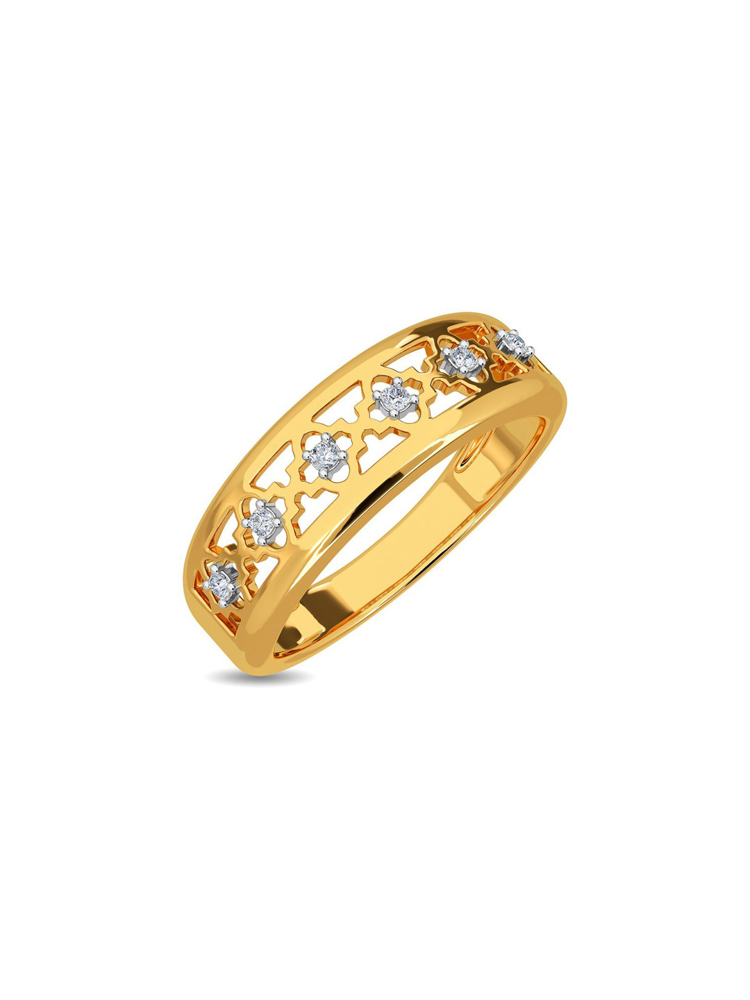 

KISNA DIAMOND AND GOLD JEWELLERY Women 14KT Diamond Finger Ring 2.74gm