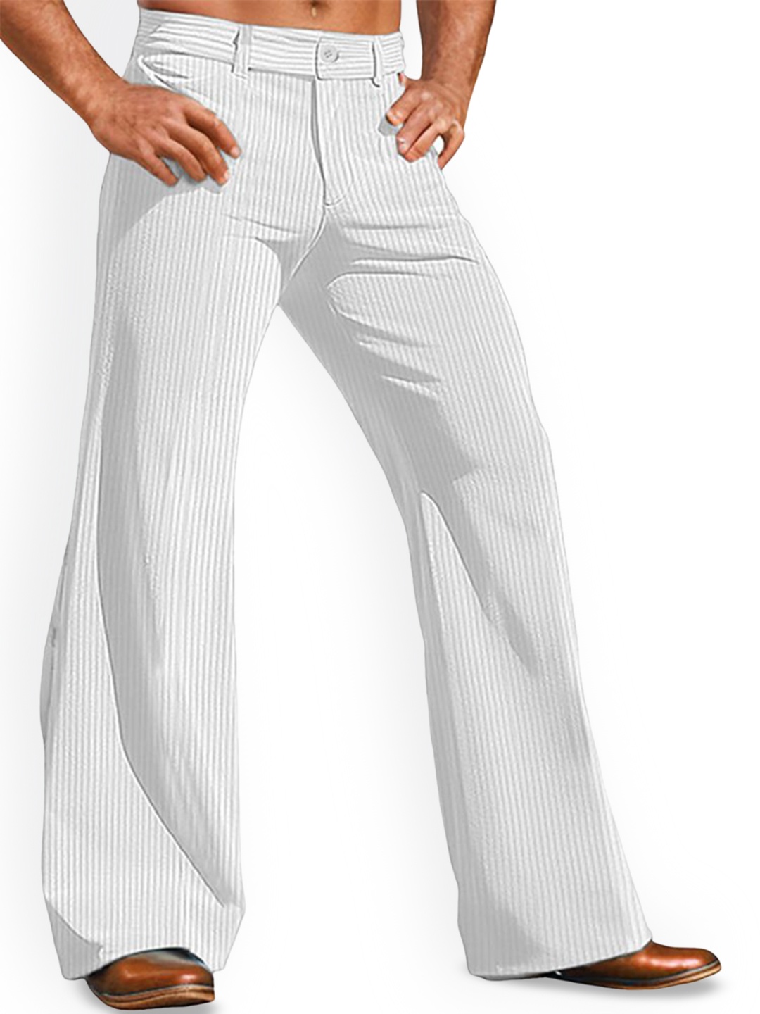 

StyleCast x Revolte Men Easy Wash Mid-Rise Bootcut Trousers, White