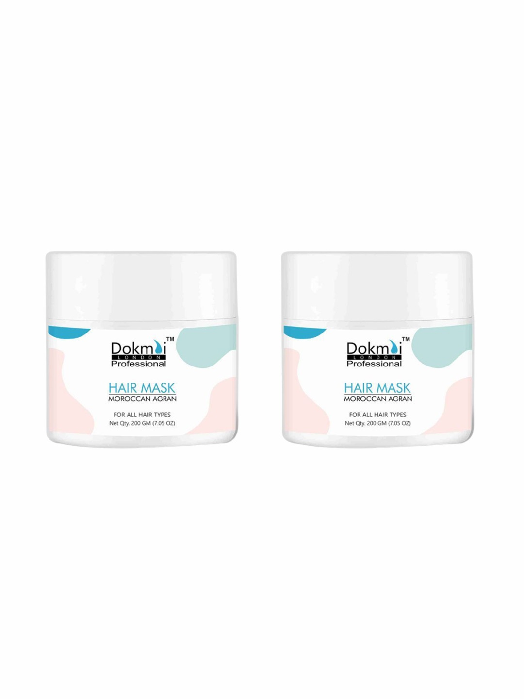 

Dokmai London Professional Set Of 2 Moroccan Argan Hair Mask - 200 g Each, White