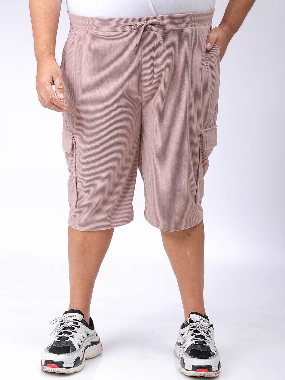 

Hardsoda by The Indian Garage Co Men Plus Size Loose Fit High-Rise Shorts, Purple