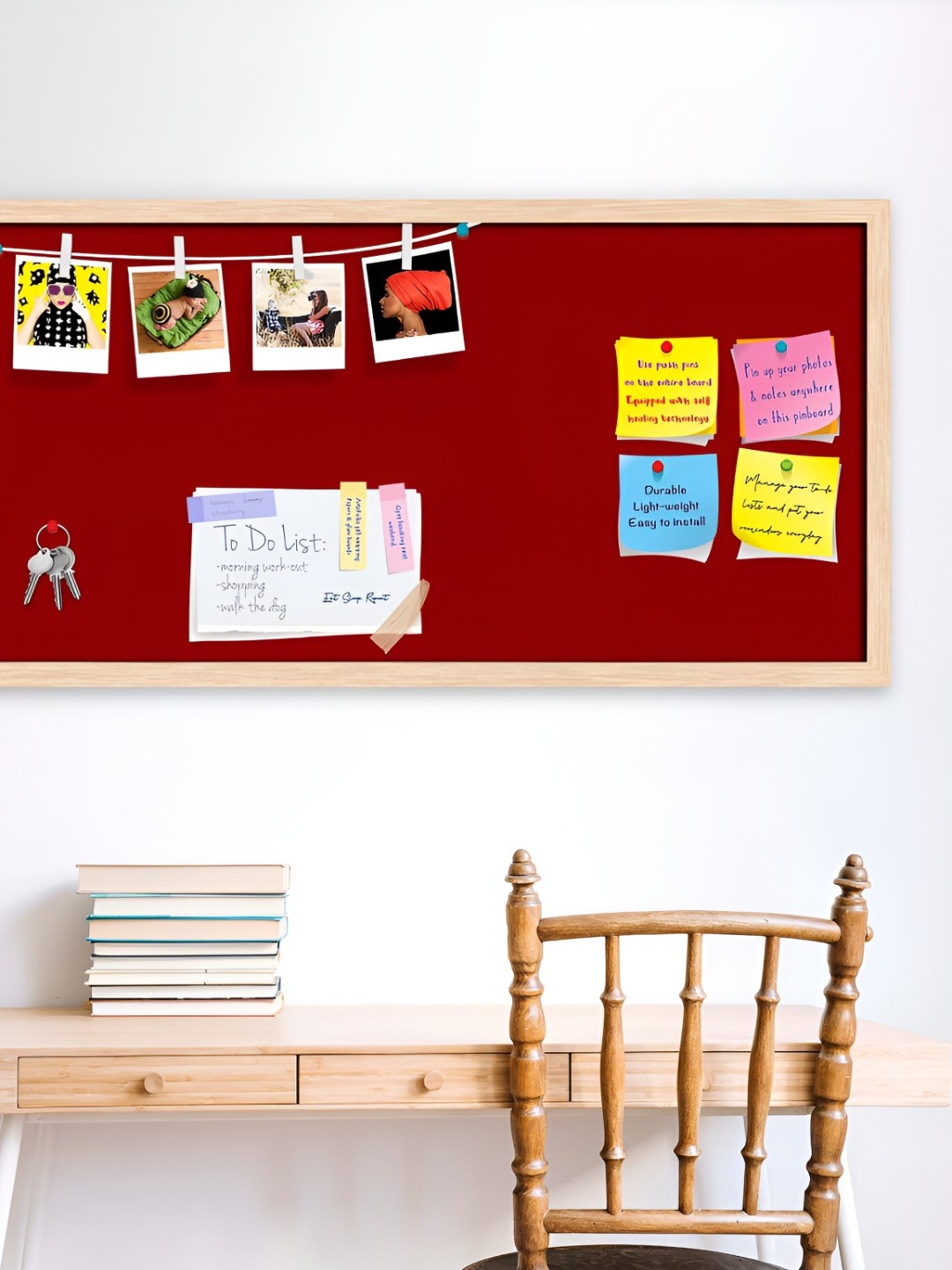 

ArtzFolio Wooden Notice Pin Board, Red