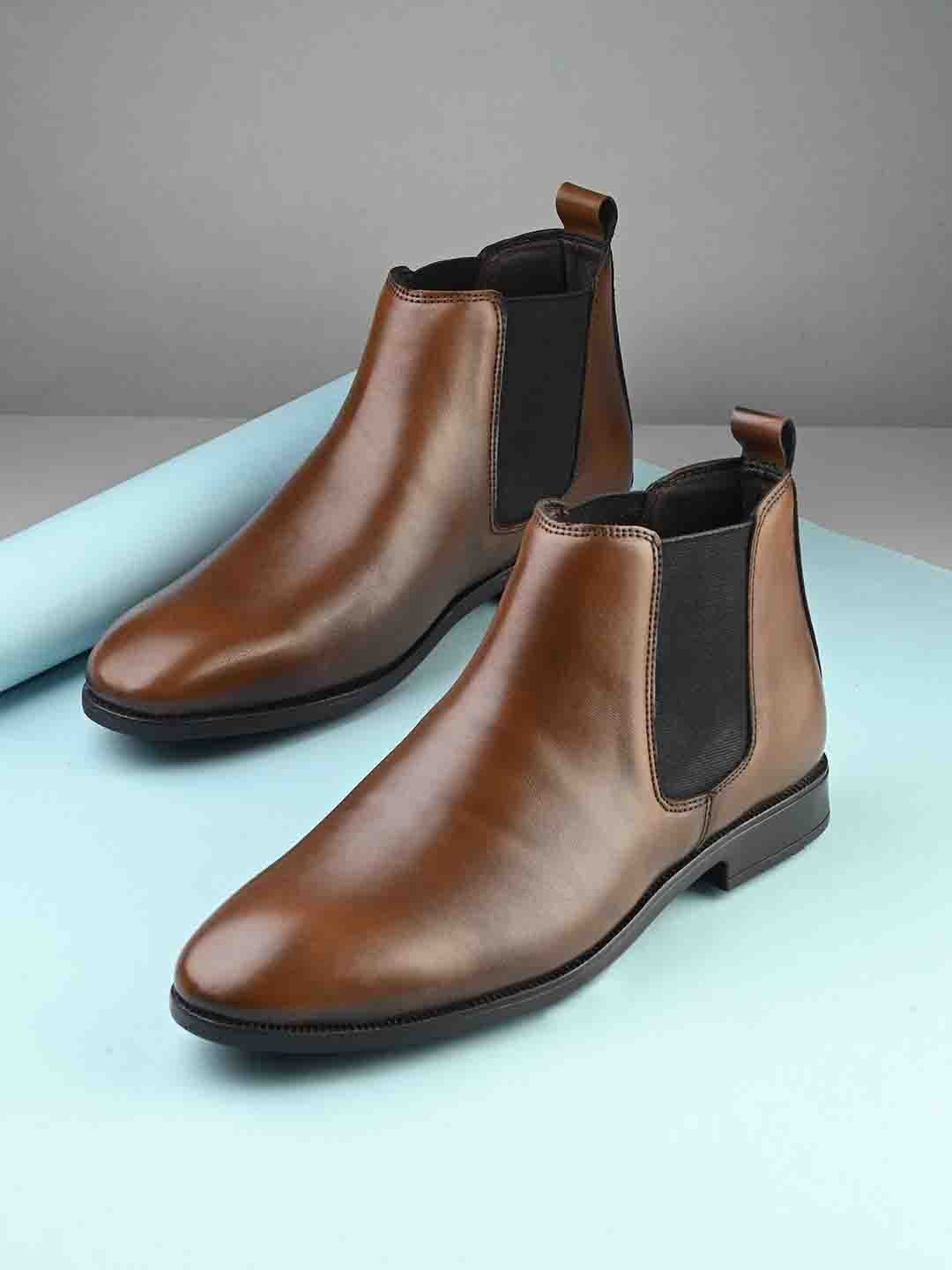 

AfroJack Men Slip- On Chelsea Boots, Tan