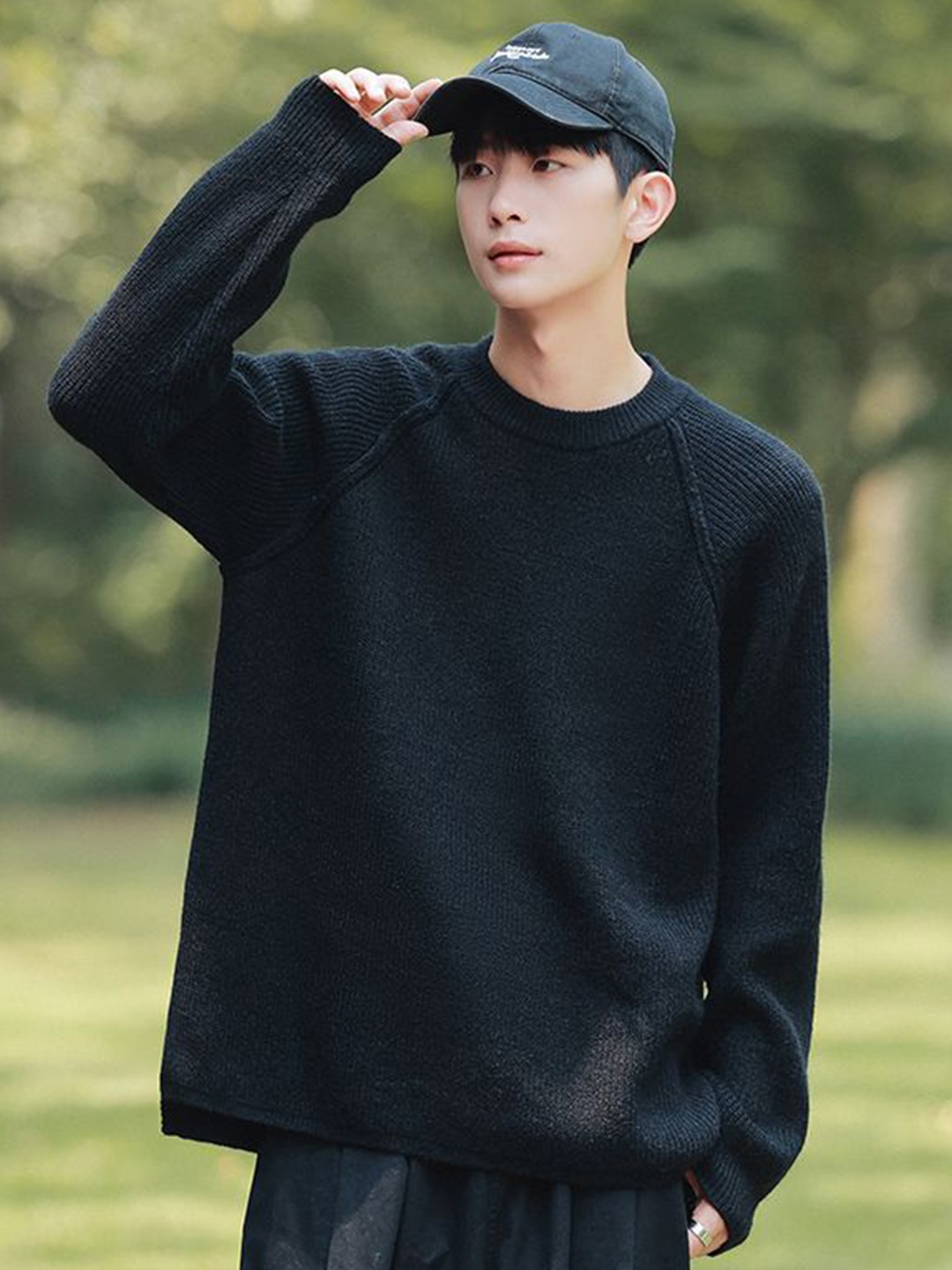 

StyleCast x Revolte Men Longline Pullover Sweaters, Black