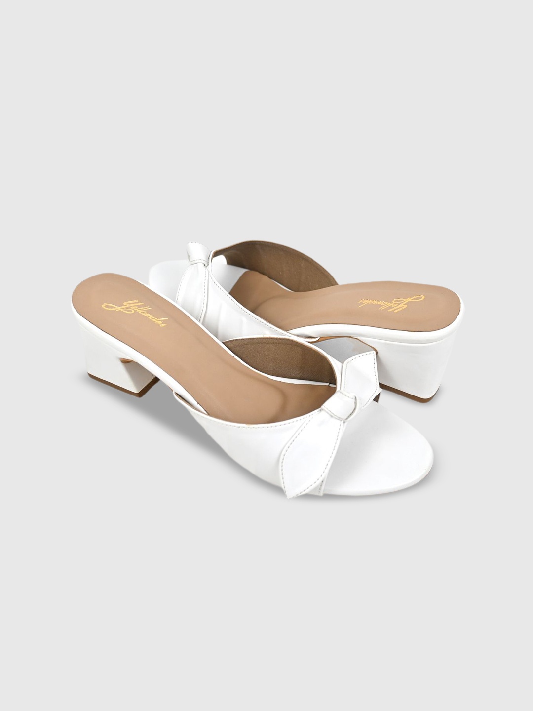 

yellowsoles Women Peep Toe Block Heel Sandals, White