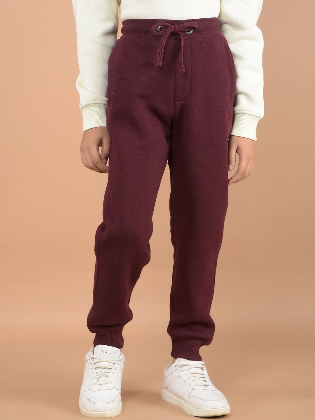 

Crimsoune Club Boys Regular Fit Mid- Rise Cotton Joggers, Red