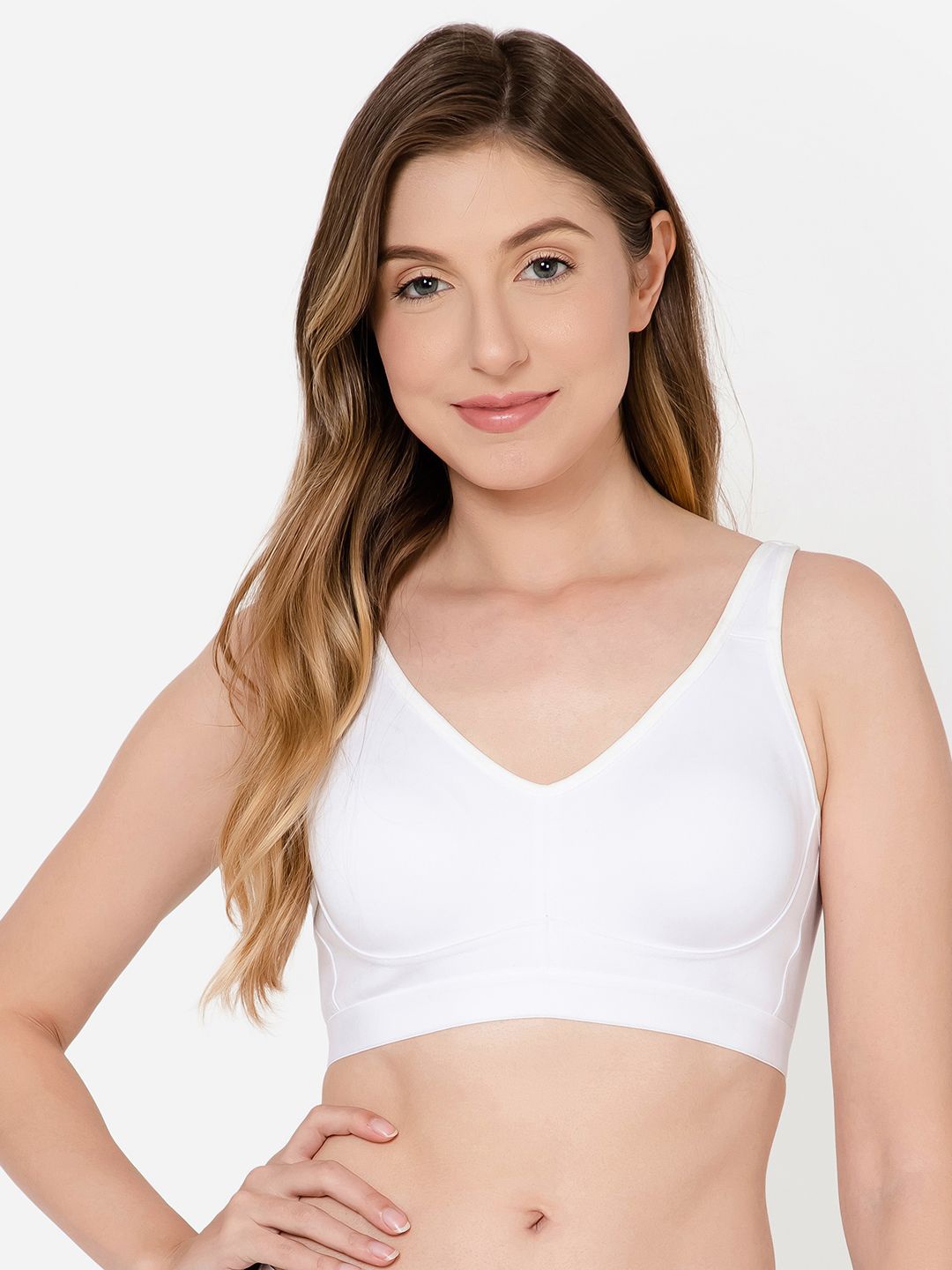 

Clovia Non Padded Full Coverage Cotton T-shirt Bra, White