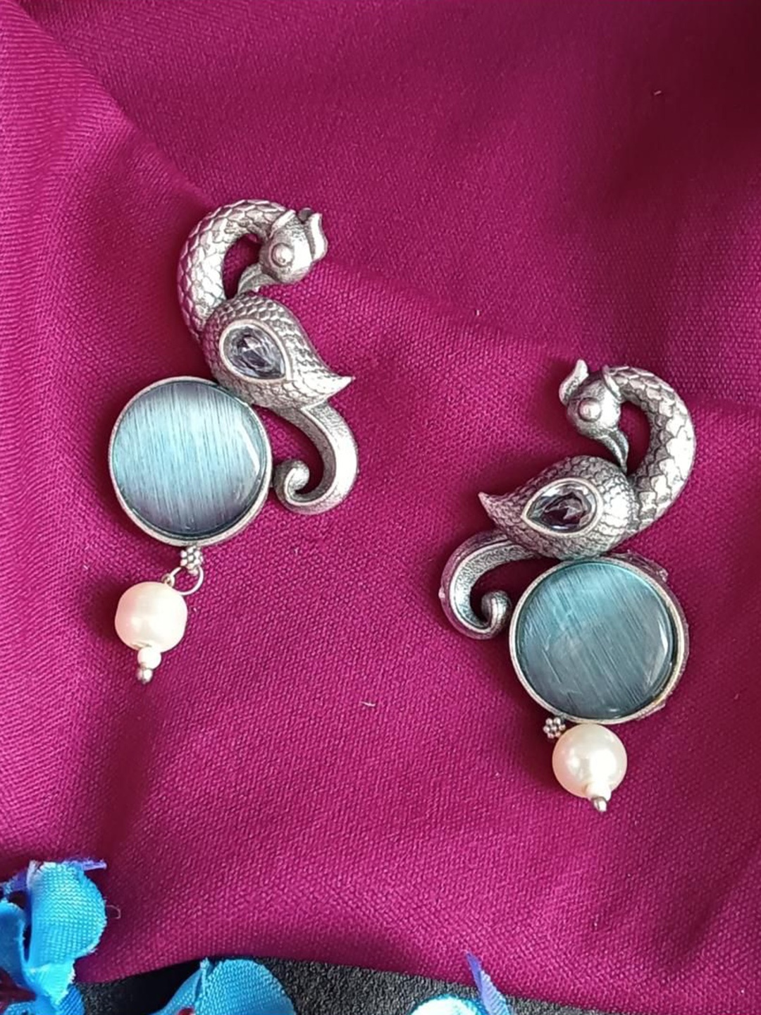 

Efulgenz Paisley Shaped Drop Earrings, Blue