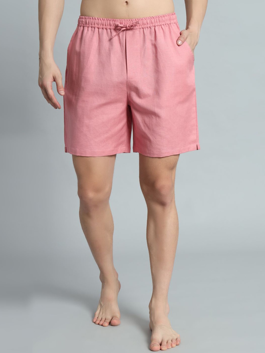 

OWO THE LABEL Men Regular Fit Ultra Comfortable Pure Linen Boxers, Pink