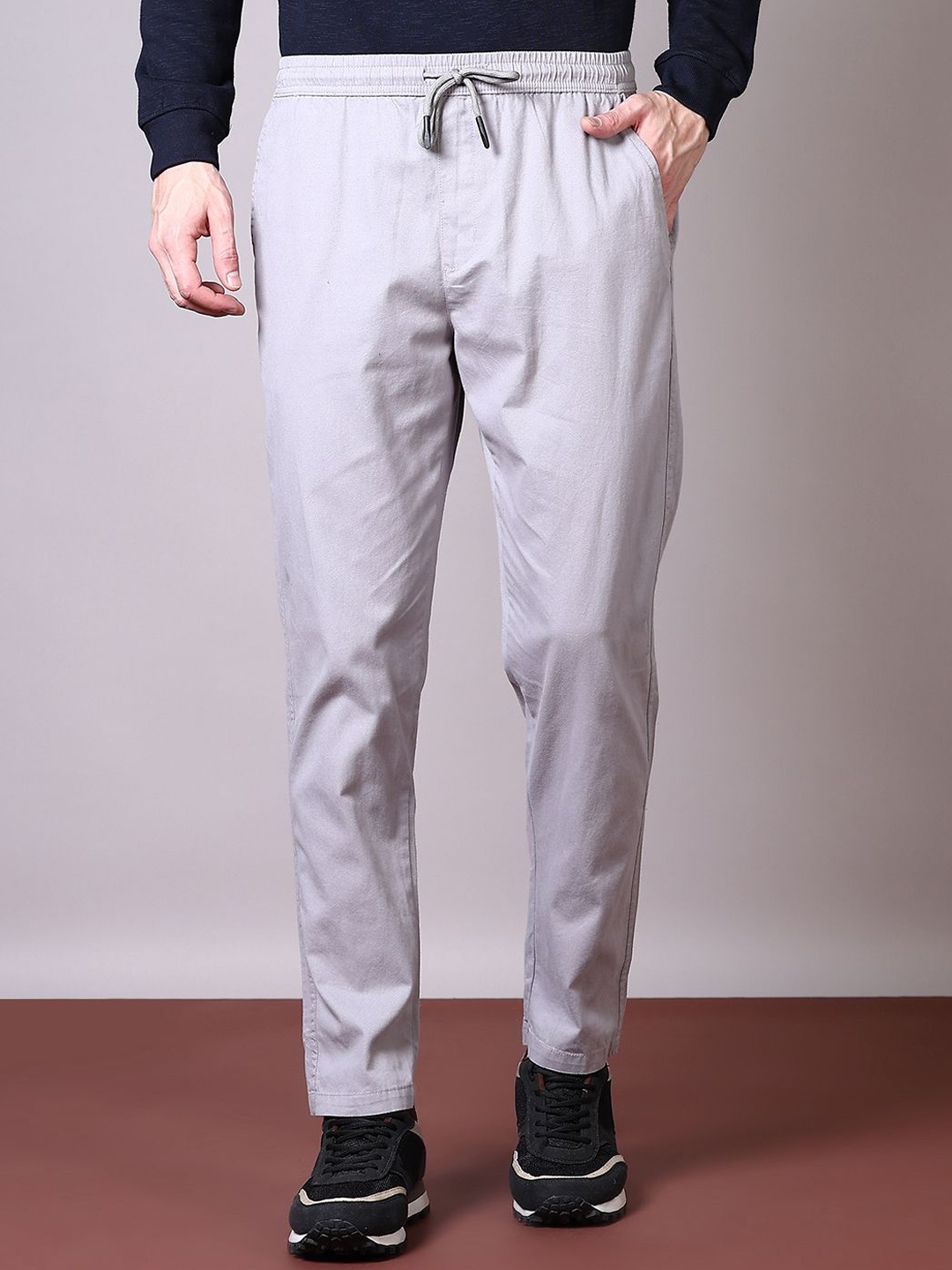 

V-Mart Men Mid Rise Cotton Track Pants, Grey