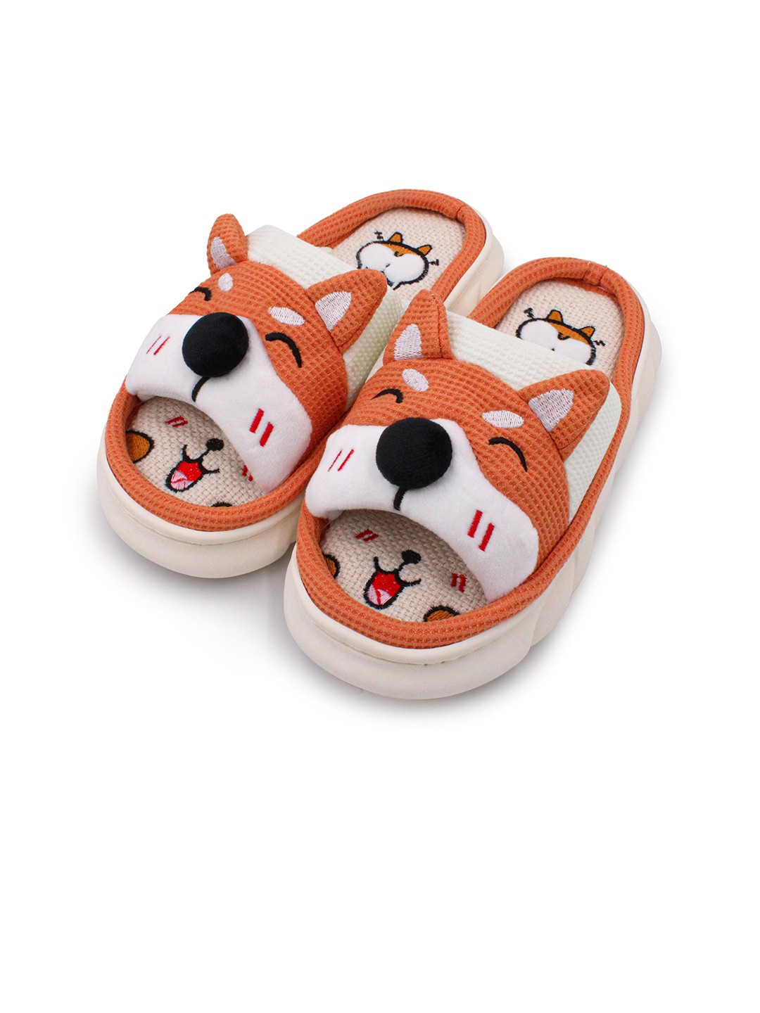 

JENNA Women Self Design Winter Room Slippers, Orange