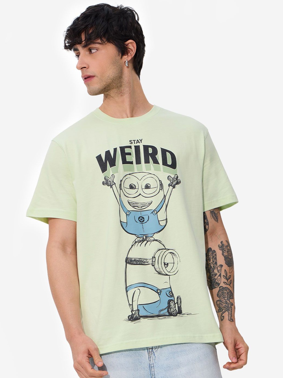 

The Souled Store Men Minions Printed T-shirt, Green