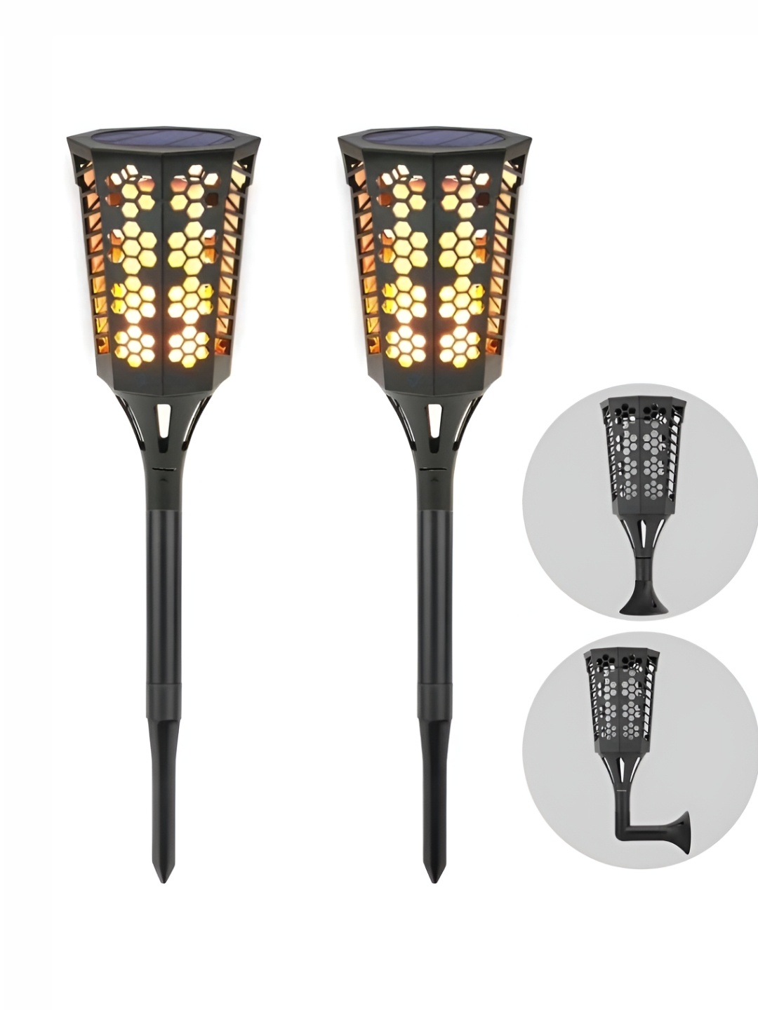 

LITVERSE Black Water Proof Solar Outdoor Lamps