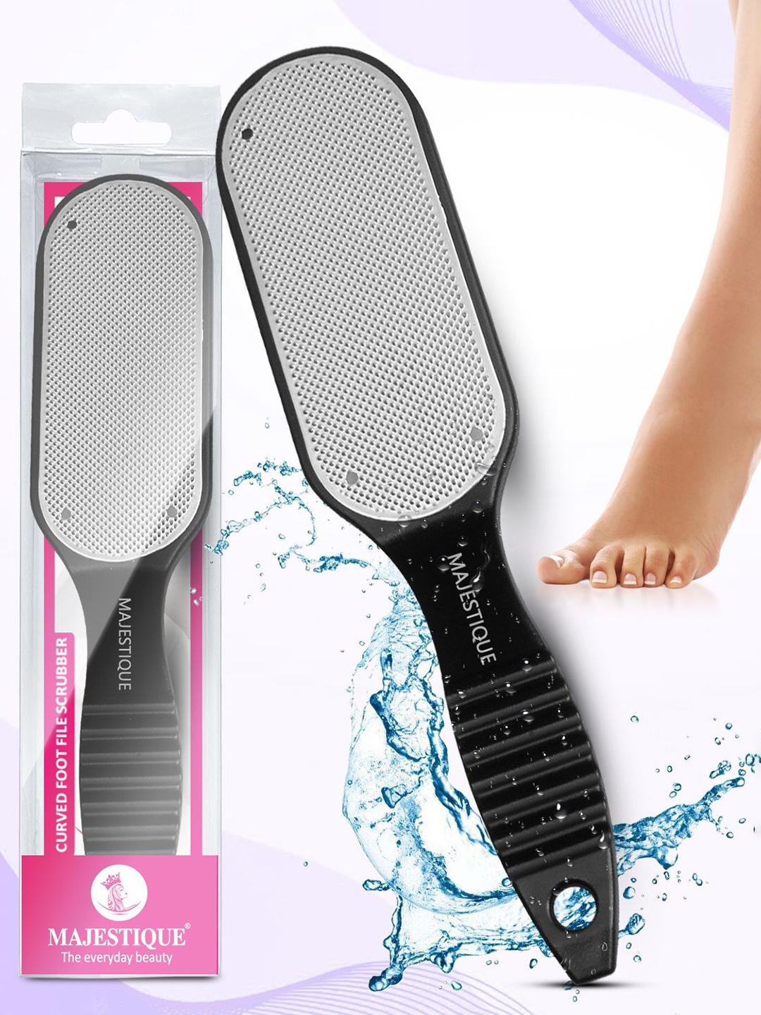 

MAJESTIQUE Curved Foot Scrubber For Dead Skin Removal, Black