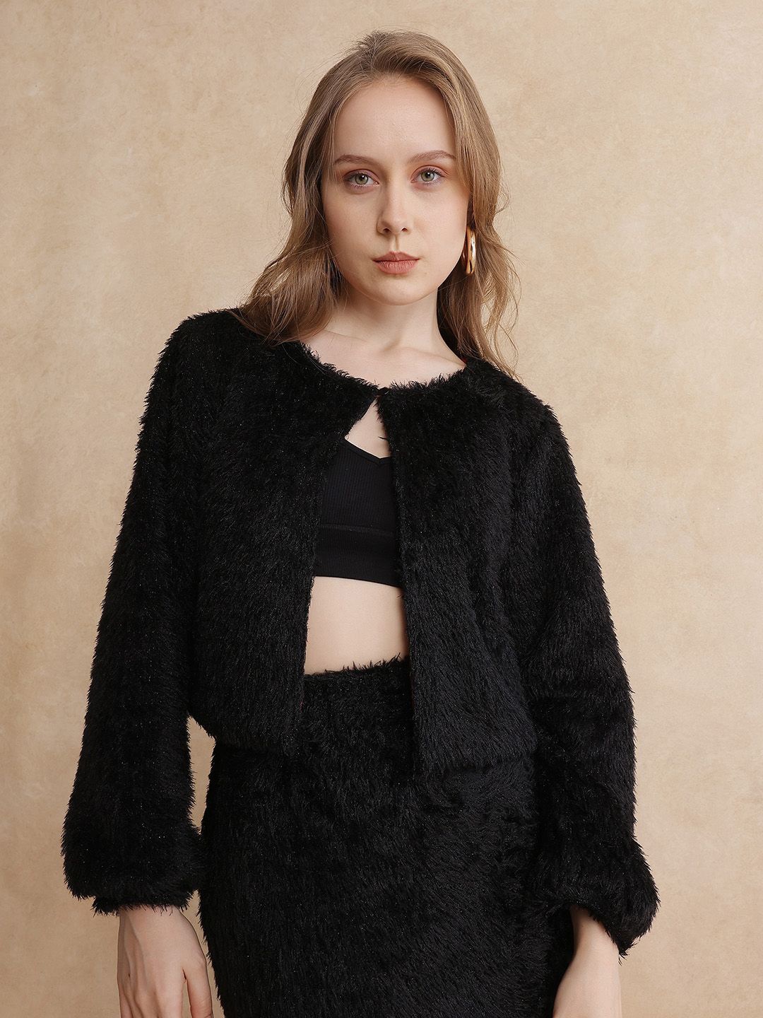 

RAREISM Women Crop Tailored Jacket, Black