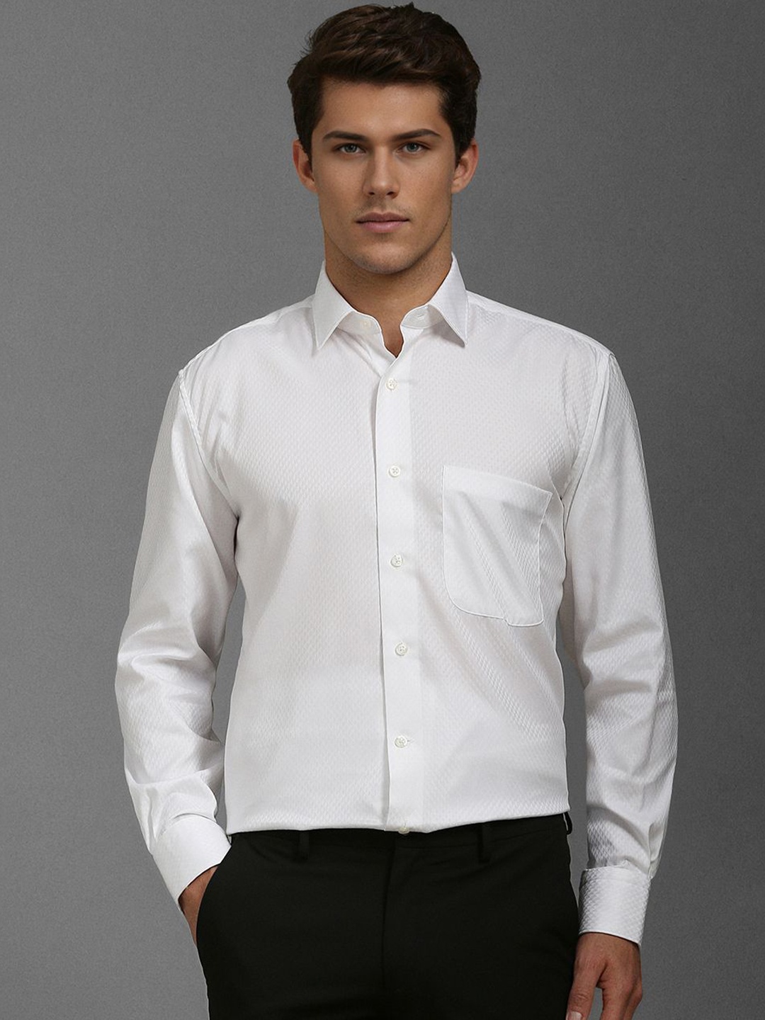 

Luxure by Louis Philippe Men Classic Opaque Formal Shirt, White